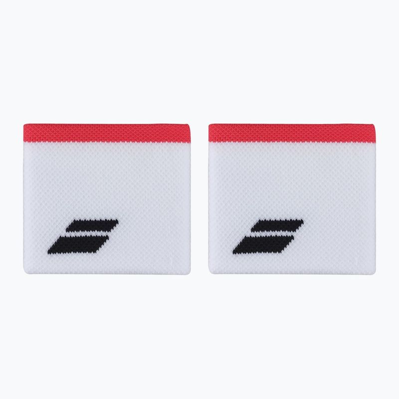 Riešo juostos Babolat Logo Wristband 2 vnt. white/strike red