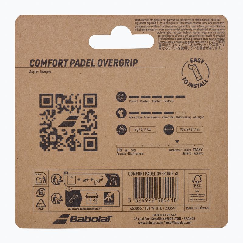 Padelio apvija Babolat Comfort Padel 3 pack white 4