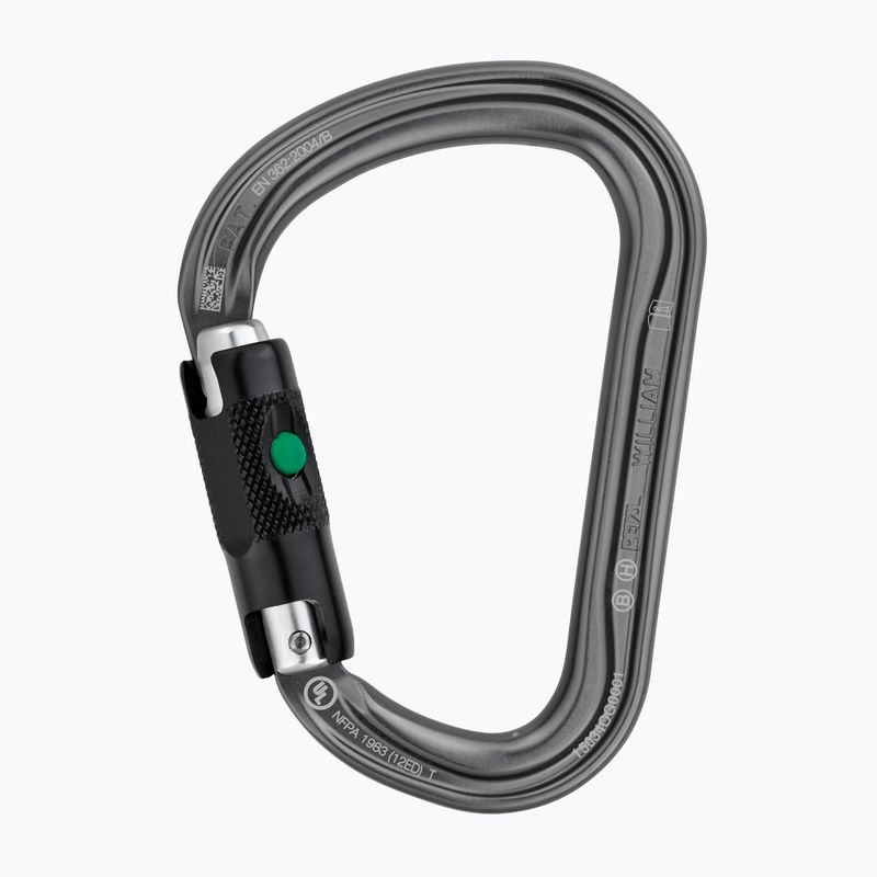 Laipiojimo karabinas Petzl William Ball-Lock grafito spalvos