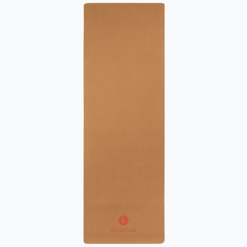 Pratimų kilimėlis Sveltus Cork Yoga natural/ lilac