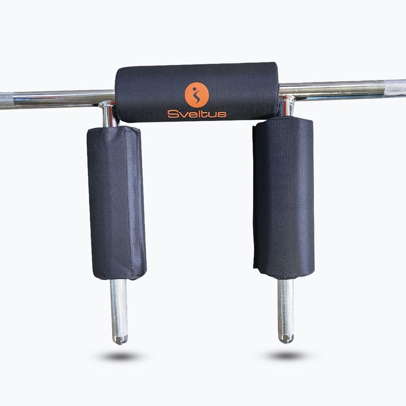 Olimpinė štanga pritūpimams + 2 apkabos Sveltus Safety Squat Bar chrome/black 2