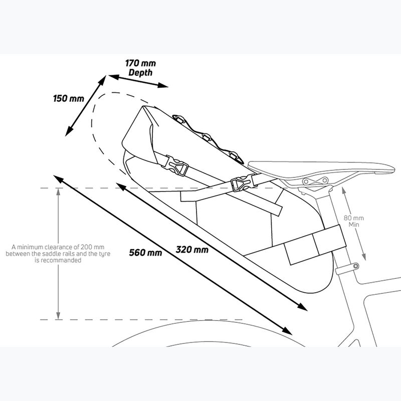 Zefal Bikepacking dviračių krepšys po balneliu su Adventure R11, juodas ZF-7001 8
