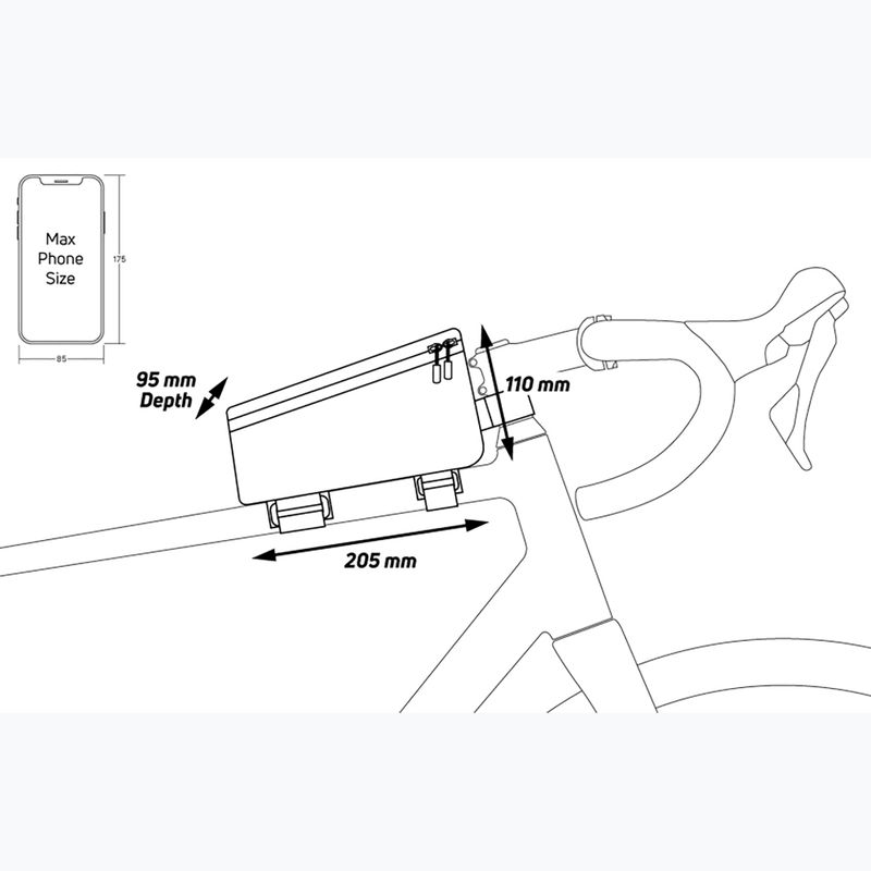 Zefal Console Pack T2 rėmo dviračių krepšys, juodas ZF-7011 6