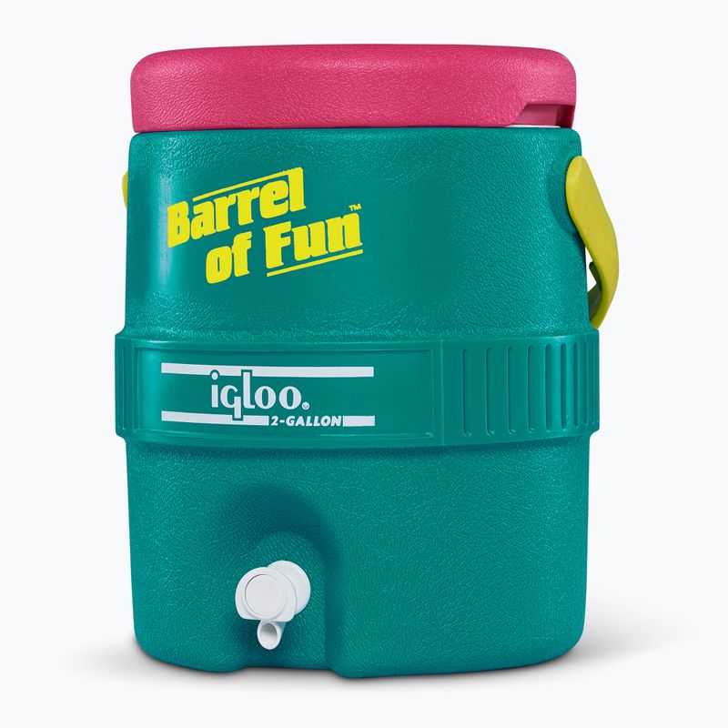Vandens bakas Igloo Retro Barrel Of Fun 2 Gallon 7,6 l dark jade/bold magenta/livewire yellow 3
