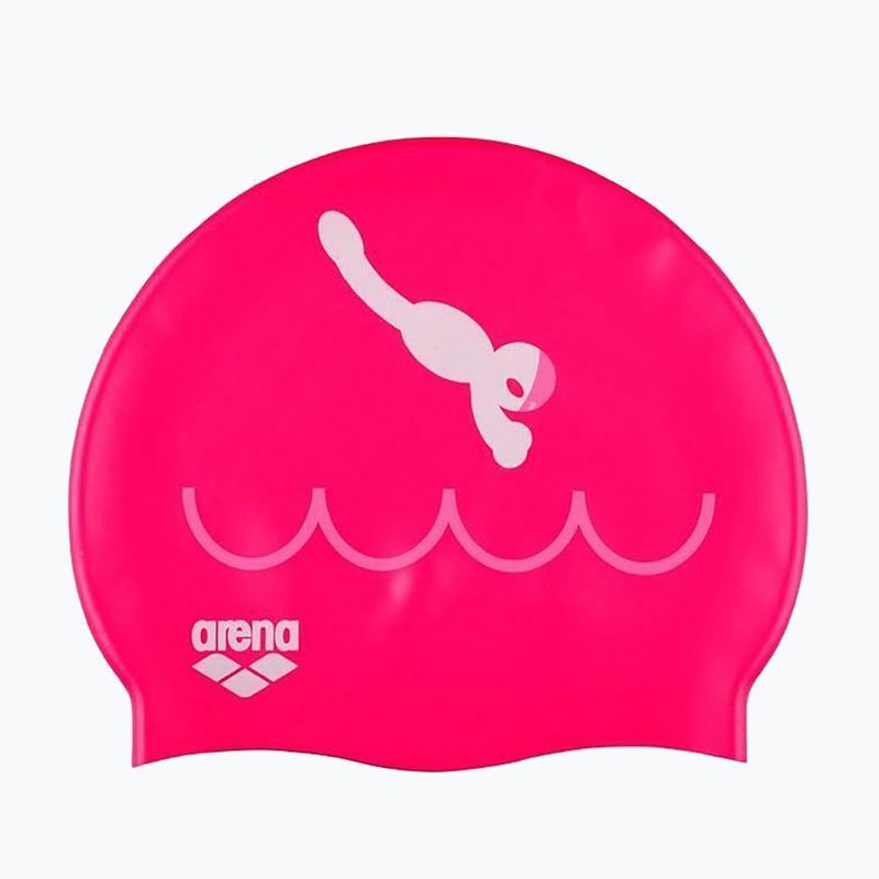 Vaikiška plaukimo kepurė arena Kun Cap dive/fuchsia 2