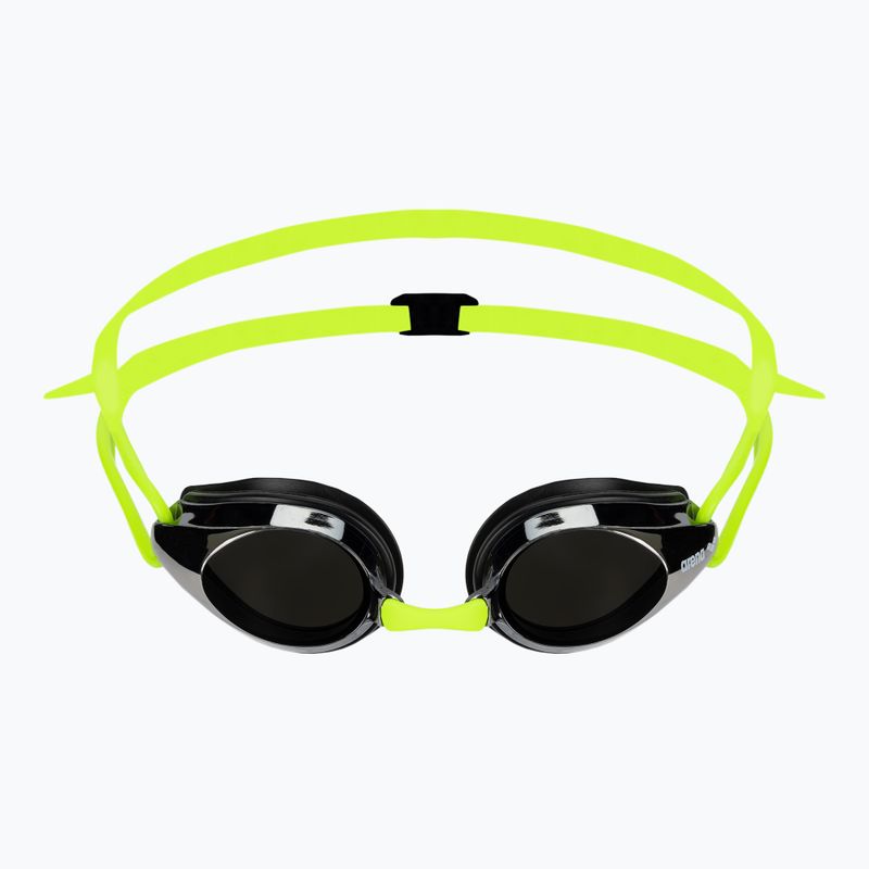 Vaikiški plaukimo akiniai arena Tracks JR Mirror silver/black/fluoyellow 2