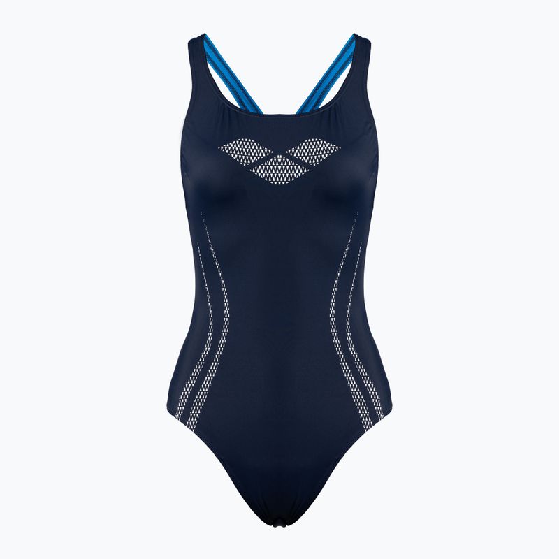 Moteriškas vientisas maudymosi kostiumėlis arena Isla One Piece navy/pix blue/white