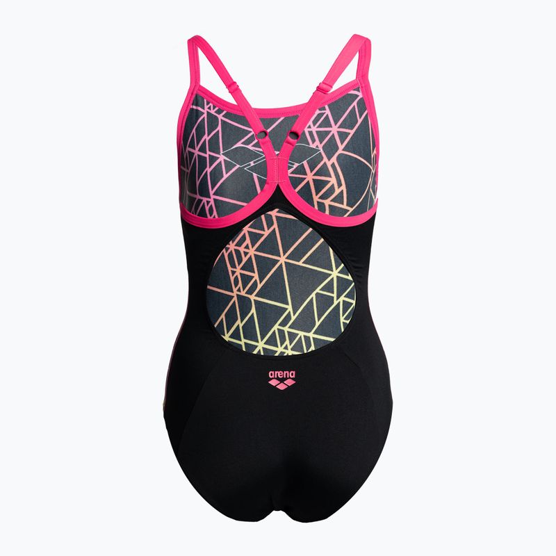 Moteriškas vientisas maudymosi kostiumėlis arena Reticulum One Piece black/fresia rose 2