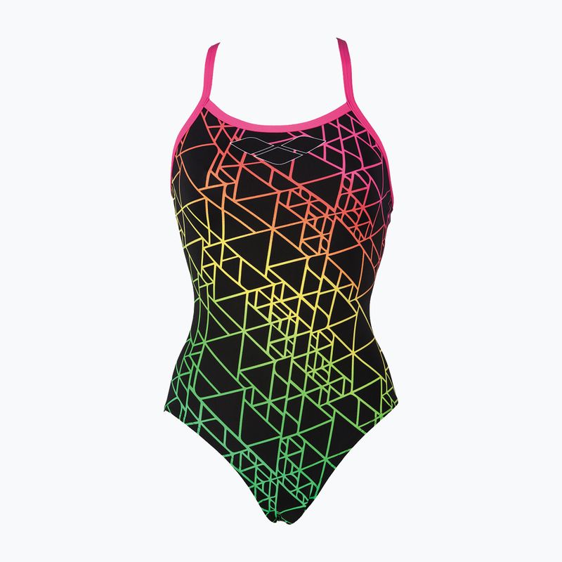 Moteriškas vientisas maudymosi kostiumėlis arena Reticulum One Piece black/fresia rose 5