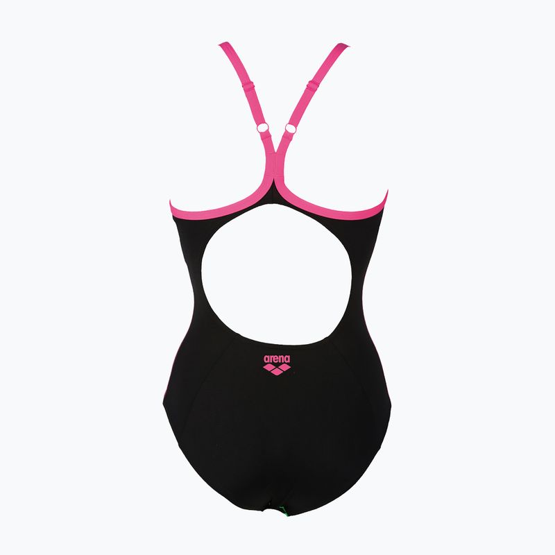Moteriškas vientisas maudymosi kostiumėlis arena Reticulum One Piece black/fresia rose 6