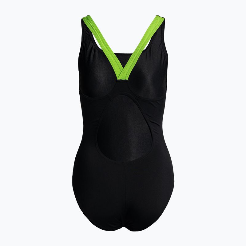 Moteriškas vientisas maudymosi kostiumėlis arena Shadow One Piece black/leaf 2