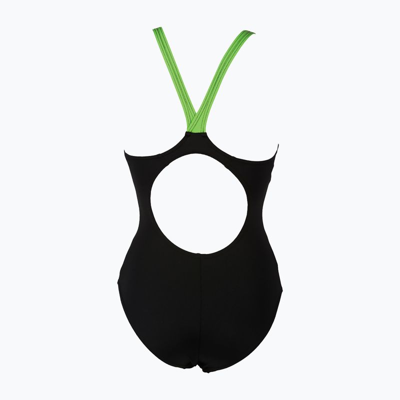 Moteriškas vientisas maudymosi kostiumėlis arena Shadow One Piece black/leaf 5