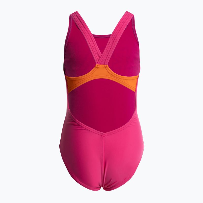 Vaikiškas vientisas plaukimo kostiumas arena Sparkle One Piece L fresia rose/mango 2