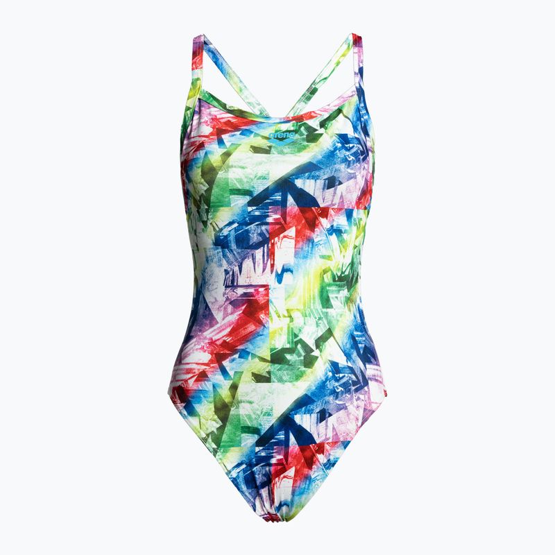 Moteriškas vientisas maudymosi kostiumėlis arena Glitch One Piece L multicolour/leaf