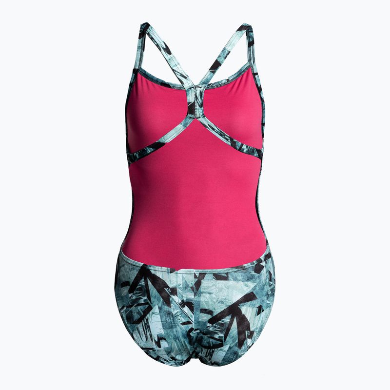 Moteriškas vientisas maudymosi kostiumėlis arena Glitch One Piece L black/fresia rose 2