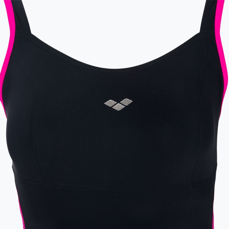 Moteriškas vientisas maudymosi kostiumėlis arena Agate Strap Back One Piece black/rose violet 3