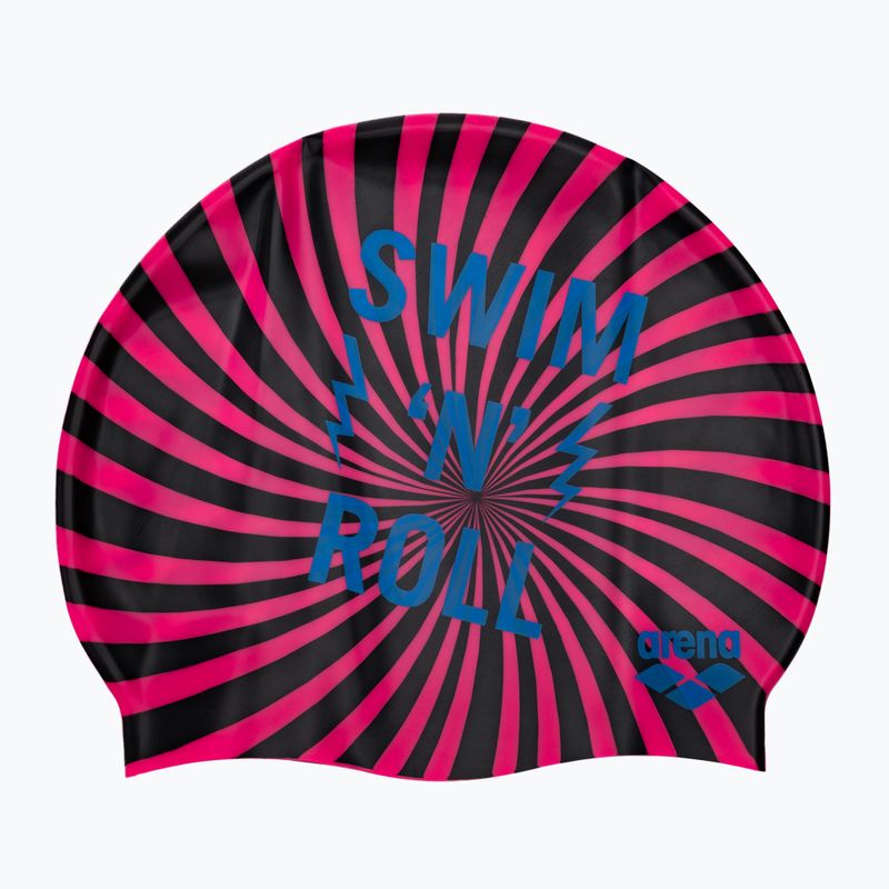 Vaikiška plaukimo kepuraitė arena Print swim&roll black