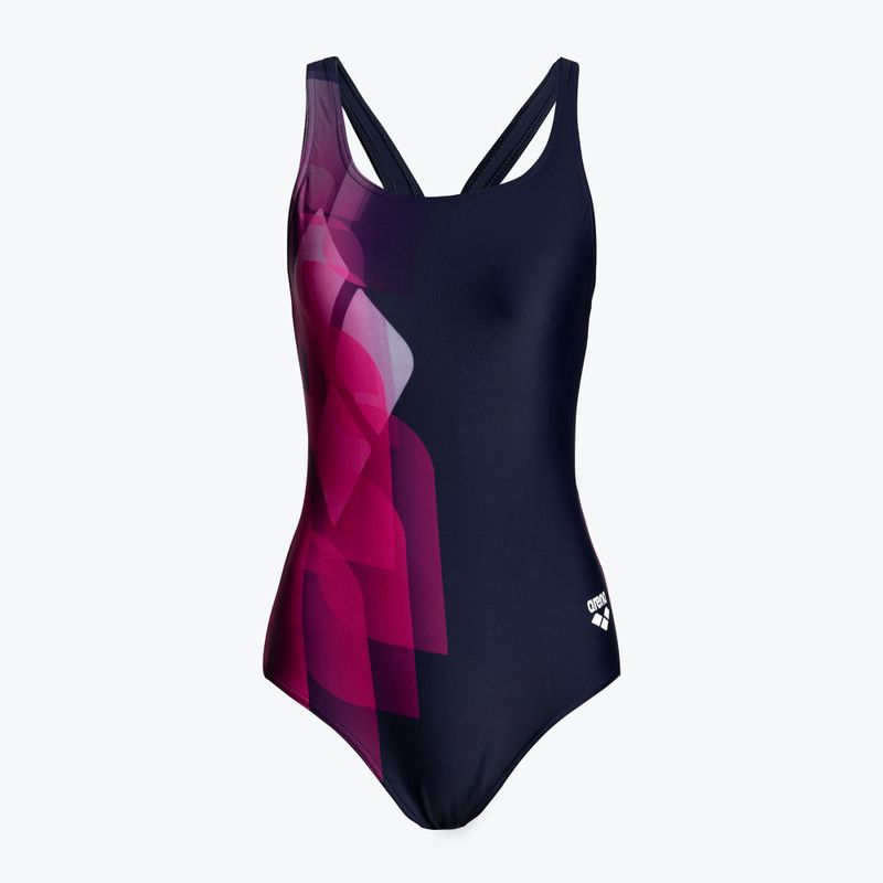 Moteriškas vientisas maudymosi kostiumėlis arena Mirrors Swim Pro Back One Piece L navy/freak rose
