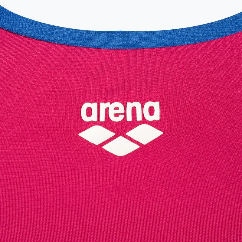 Moteriškas vientisas maudymosi kostiumėlis arena Team Stripe Super Fly Back One Piece freak rose/royal 3