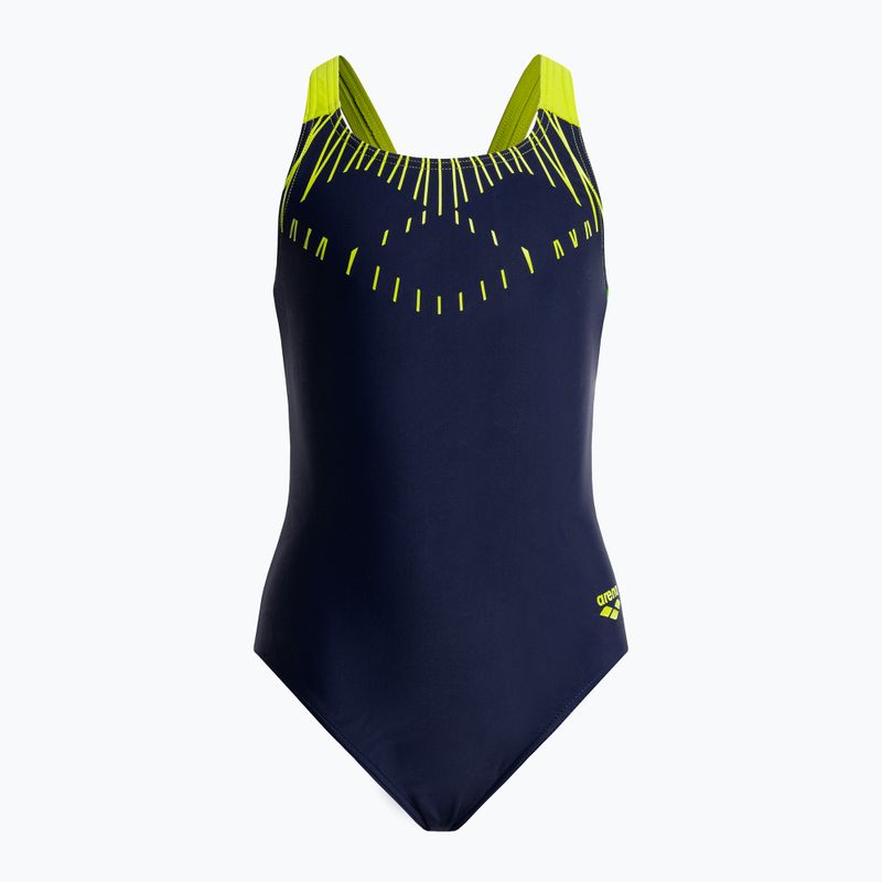 Vaikiškas vientisas maudymosi kostiumėlis arena Swim Pro Back One Piece navy/soft green