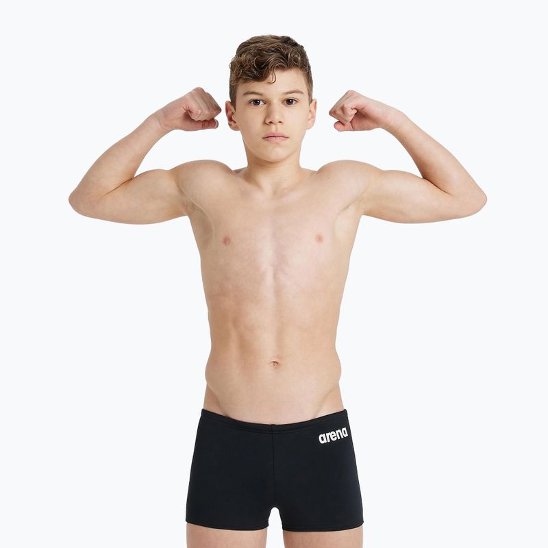 Vaikų Arena Team Swim Short vienspalviai juodi/balti boksininkų šortai 4