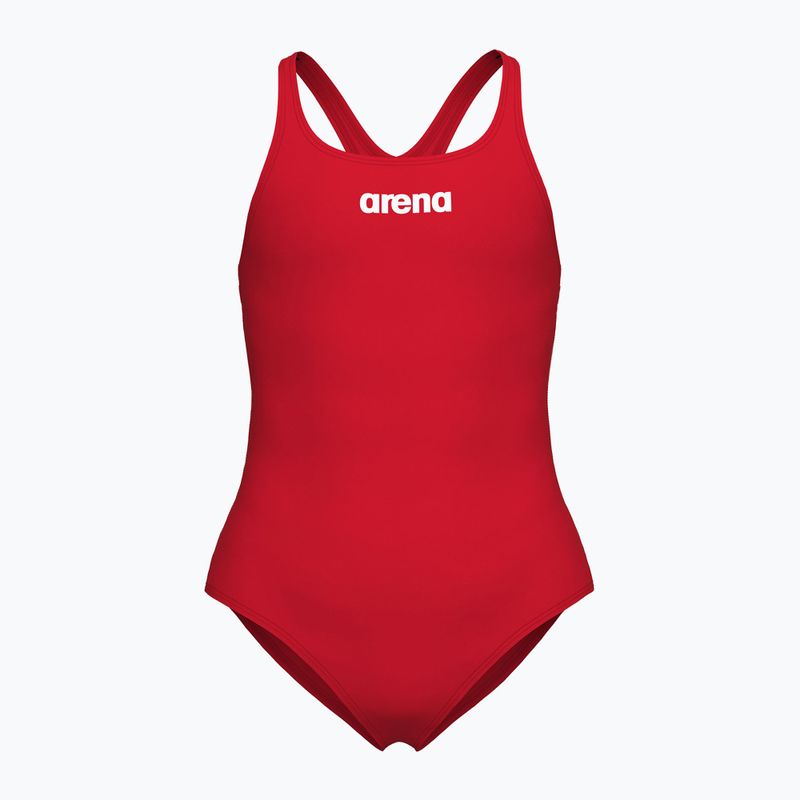 Arena Team Swim Pro Solid raudonos/baltos spalvos vientisas vaikiškas maudymosi kostiumėlis