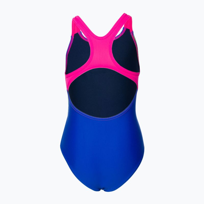 Vaikiškas vientisas maudymosi kostiumėlis arena Pro Back Placement royal/freak rose 2