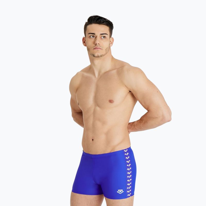 Vyriški Arena Icons Swim Short Vienspalviai neoninės mėlynos spalvos trumpikės 4