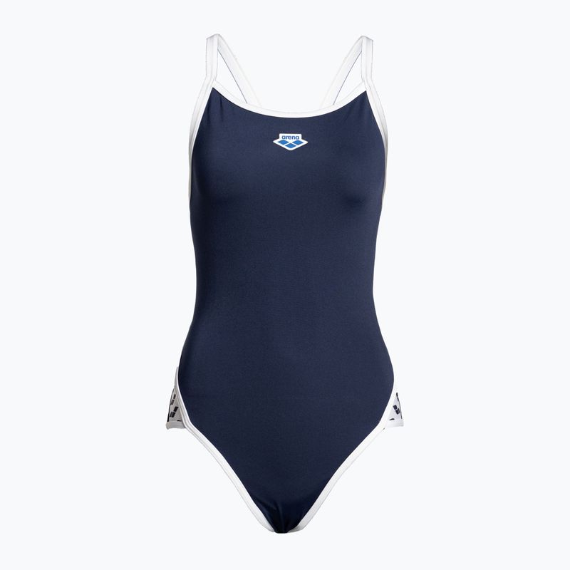 Moteriškas vientisas maudymosi kostiumėlis arena Icons Super Fly Back Solid navy/white