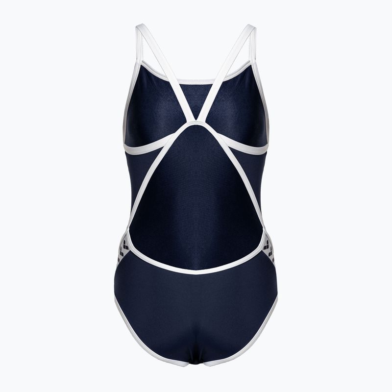 Moteriškas vientisas maudymosi kostiumėlis arena Icons Super Fly Back Solid navy/white 2