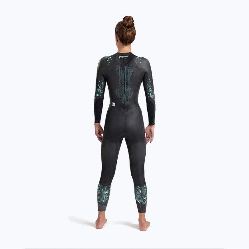 Moteriškas plaukimo hidrokostiumas arena Storm coral blue/black 2
