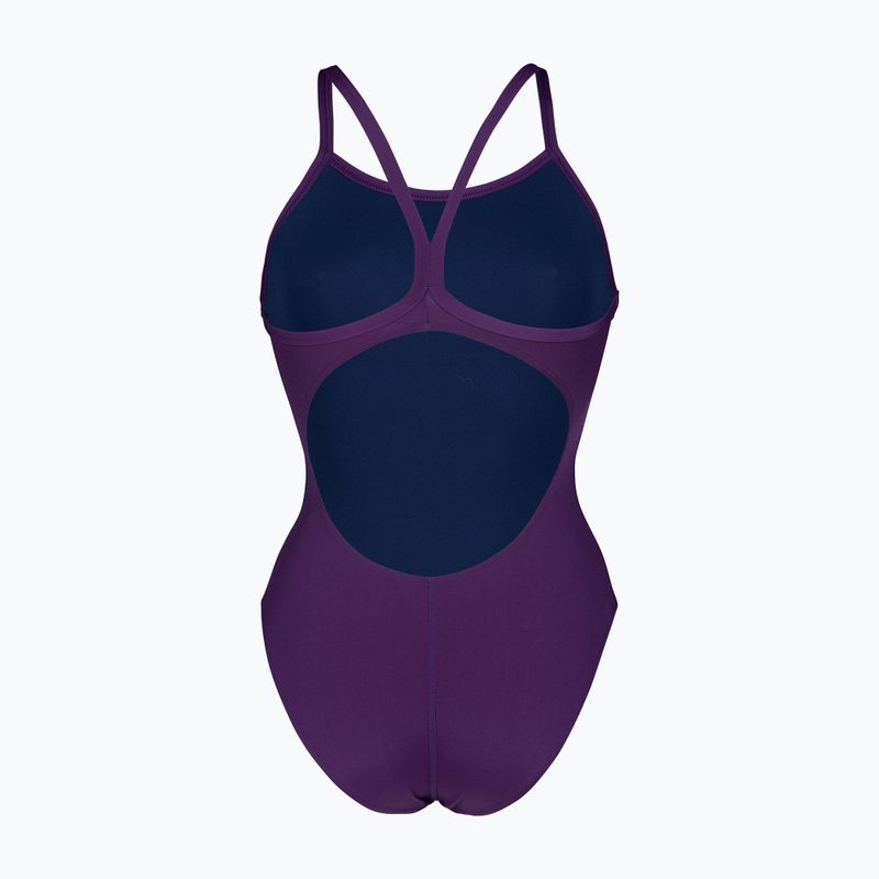 Moteriškas vientisas maudymosi kostiumėlis Arena Team Light Drop Solid plum/white 2