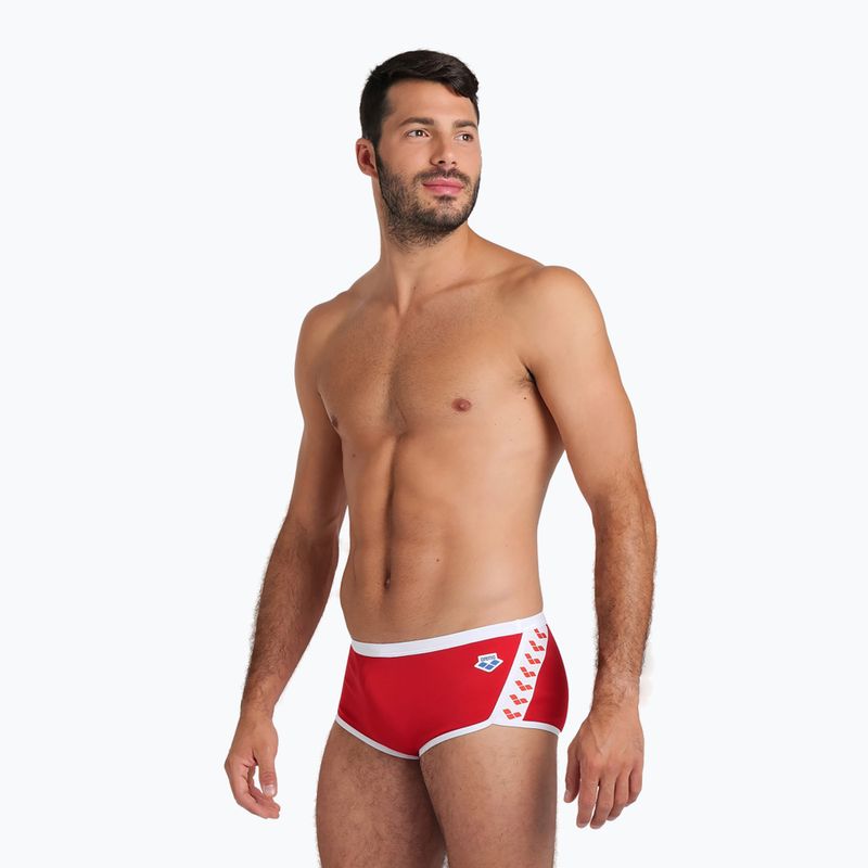 Vyriškos arena Icons Swim Low Waist Short Solid raudonos/baltos spalvos maudymosi kelnaitės 6