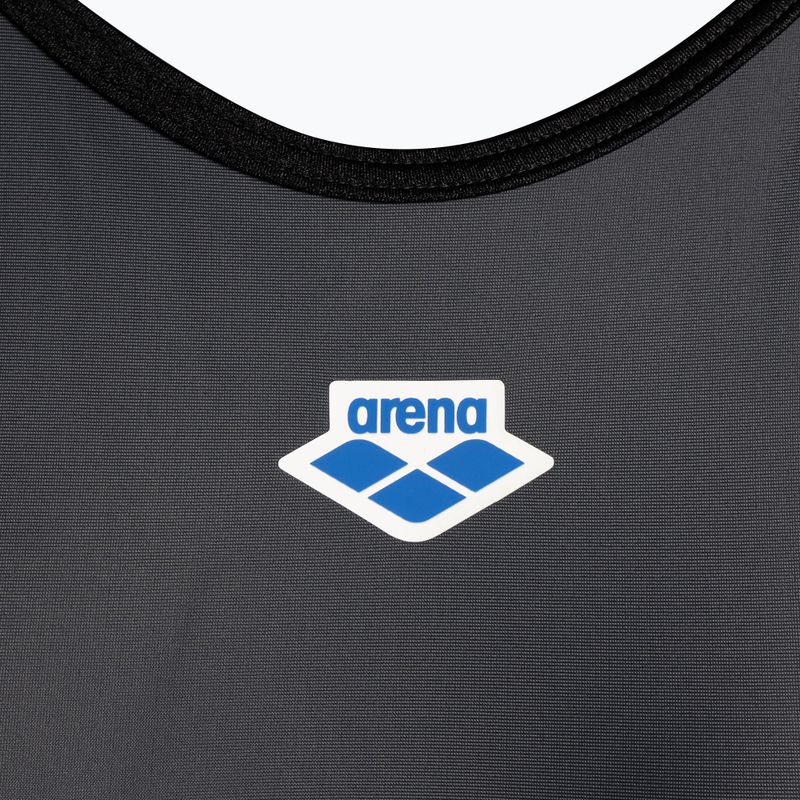 Moteriškas vientisas maudymosi kostiumėlis arena Icons Fast Back Panel asfaltas/juoda/balta/juoda 3