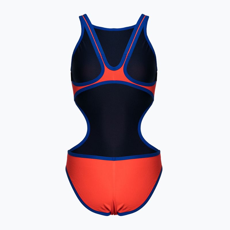 Moteriškas vientisas maudymosi kostiumėlis arena One Biglogo One Piece floreale/neon blue 2