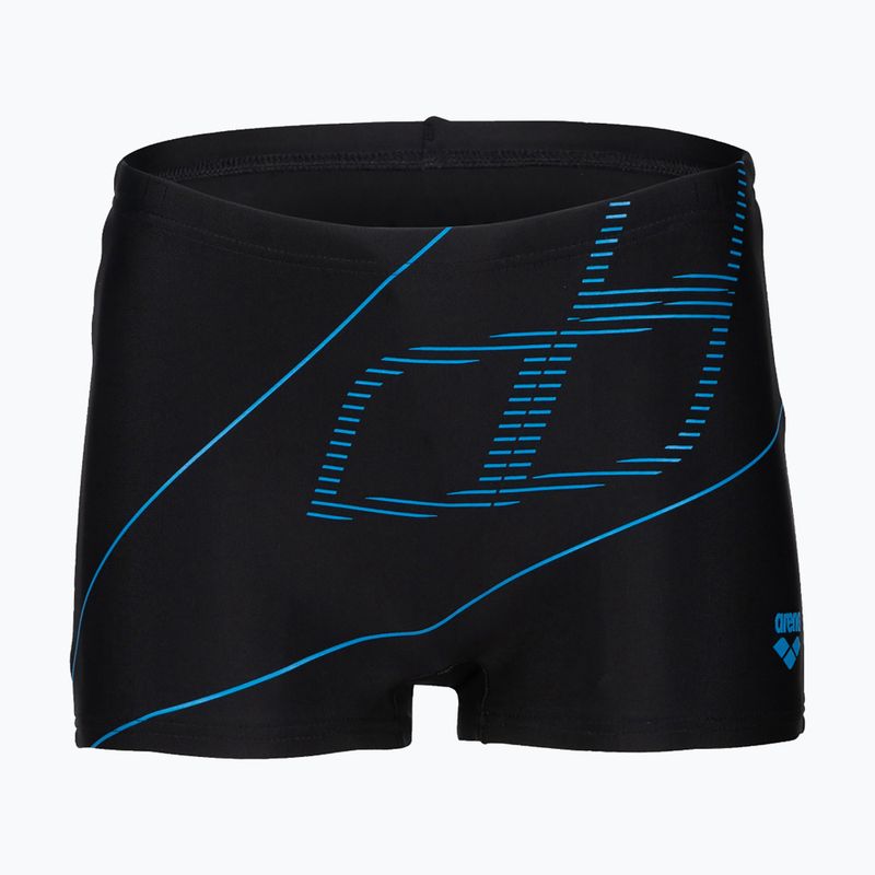Vaikiški Arena Swim Short trumpikės su logotipu, juodos/turkio spalvos 5