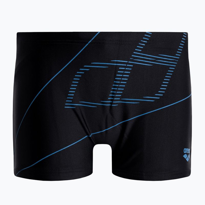 Vaikiški Arena Swim Short trumpikės su logotipu, juodos/turkio spalvos