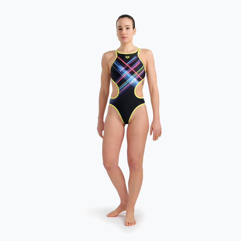 Moteriškas vientisas maudymosi kostiumėlis arena Tech One Back Placement black/multi 4