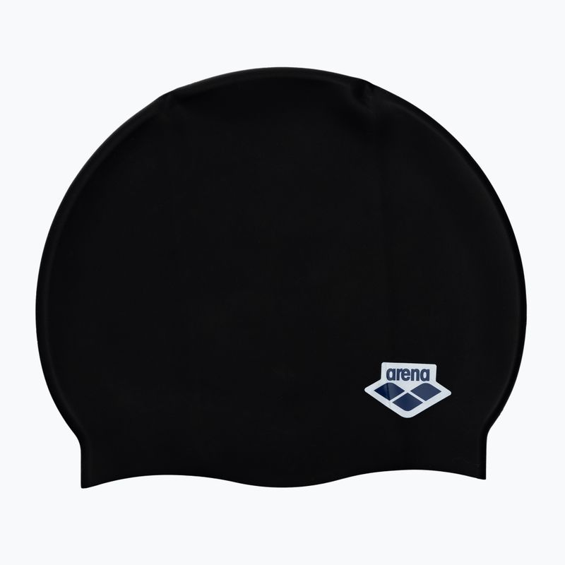 Arena Icons Team Stripe maudymosi kepuraitė juoda/juoda 2