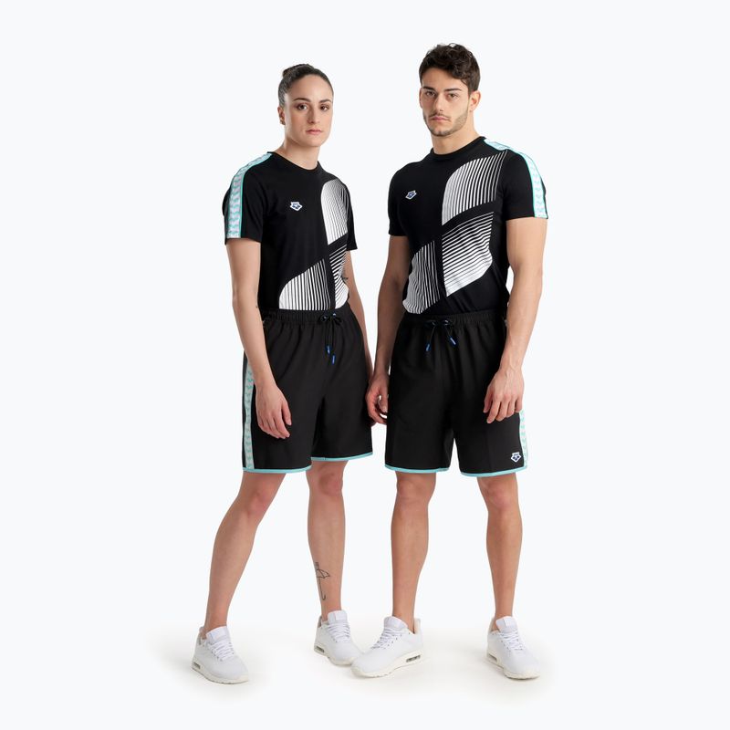 Arena Icons Team Stripe Bermuda šortai su logotipu juoda/balta/mėlyna diamond