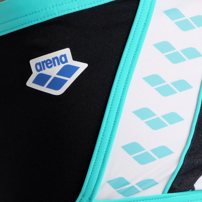 Vyriški arena Icons Swim Low Waist Short Logo maudymosi bokseriai juoda/balta/mėlyna diamond 3