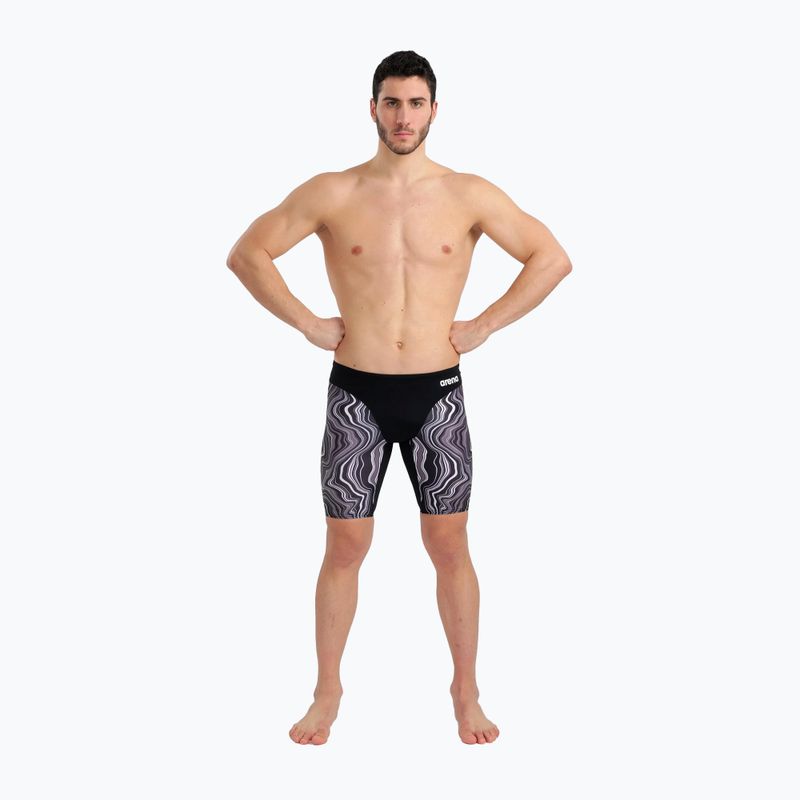 Vyriškos Arena Swim Jammer marmurinės juodos/juodos spalvos multi 6