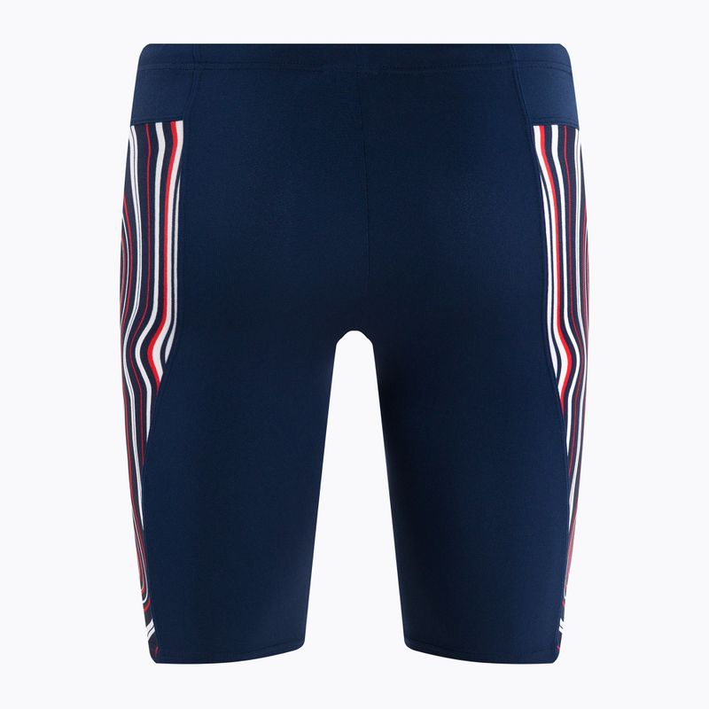 Vyriškos Arena Swim Jammer marmurinės tamsiai mėlynos/raudonos spalvos kelnės 2