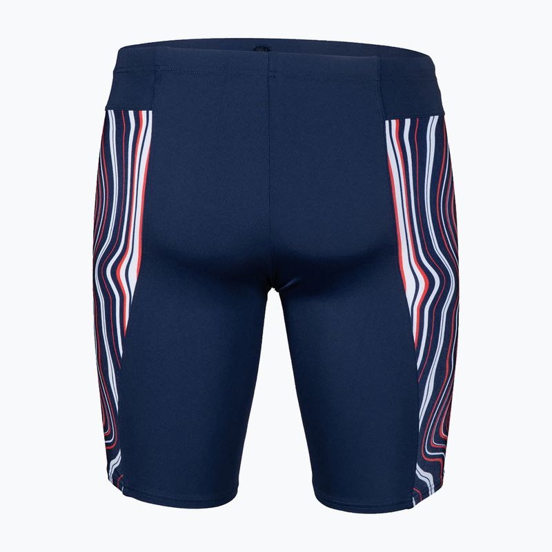 Vyriškos Arena Swim Jammer marmurinės tamsiai mėlynos/raudonos spalvos kelnės 5