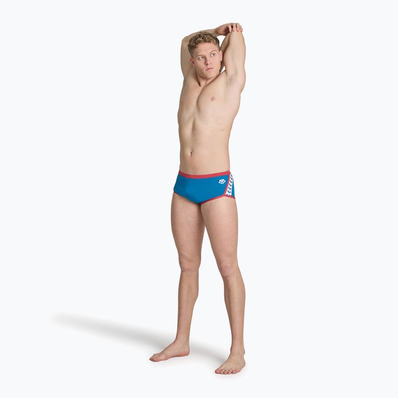 Vyriškos maudymosi trumpikės arena Icons Swim Low Waist Short Solid blue cosmo/astro red 4