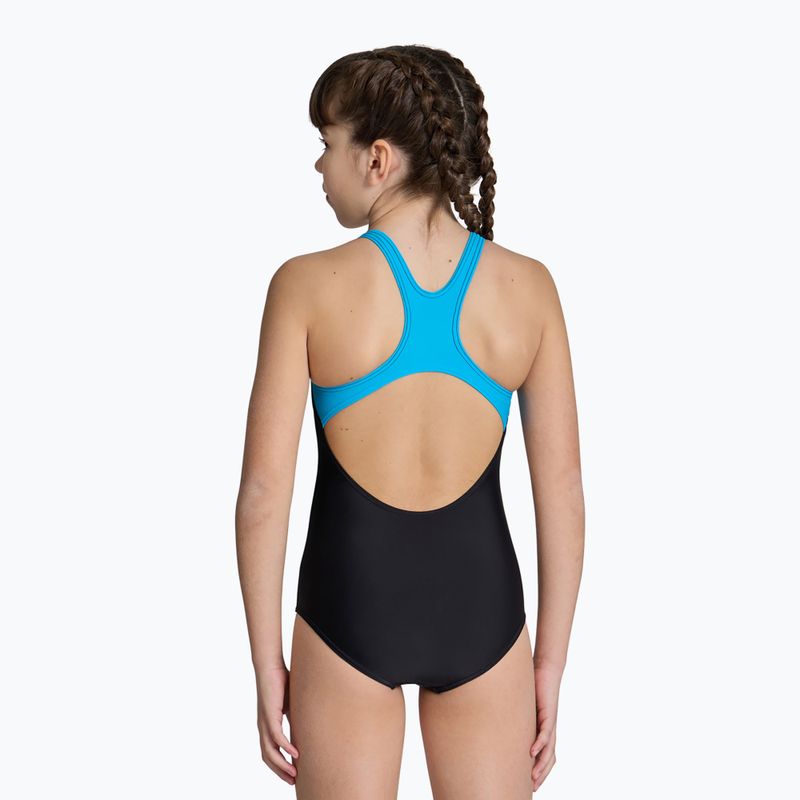 Vaikiškas vientisas maudymosi kostiumėlis arena Multi Pixels New Swim Pro Back juodas/turkio spalvos 4