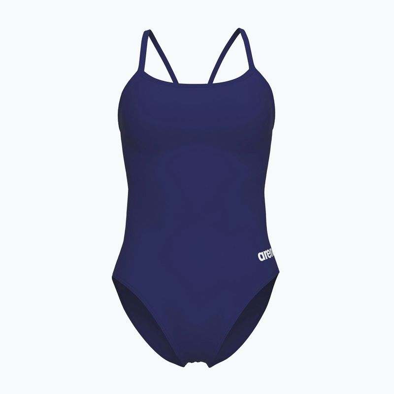 Vientisas moteriškas plaukimo kostiumas arena Lace Back Solid navy/white