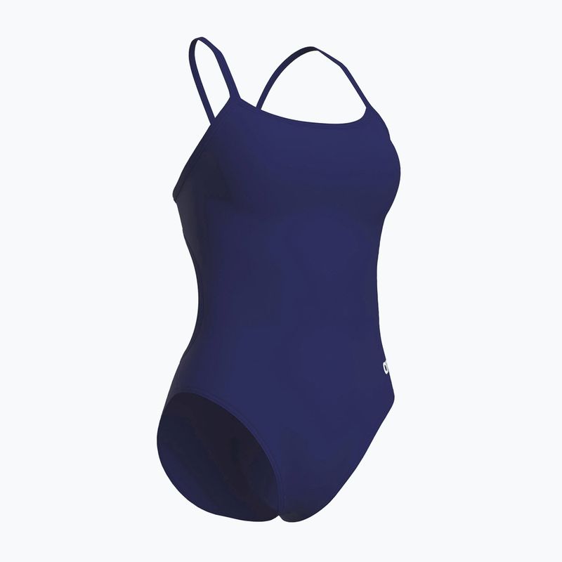 Vientisas moteriškas plaukimo kostiumas arena Lace Back Solid navy/white 3
