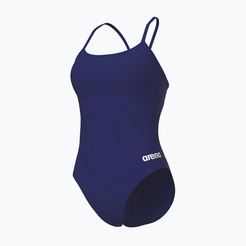 Vientisas moteriškas plaukimo kostiumas arena Lace Back Solid navy/white 4