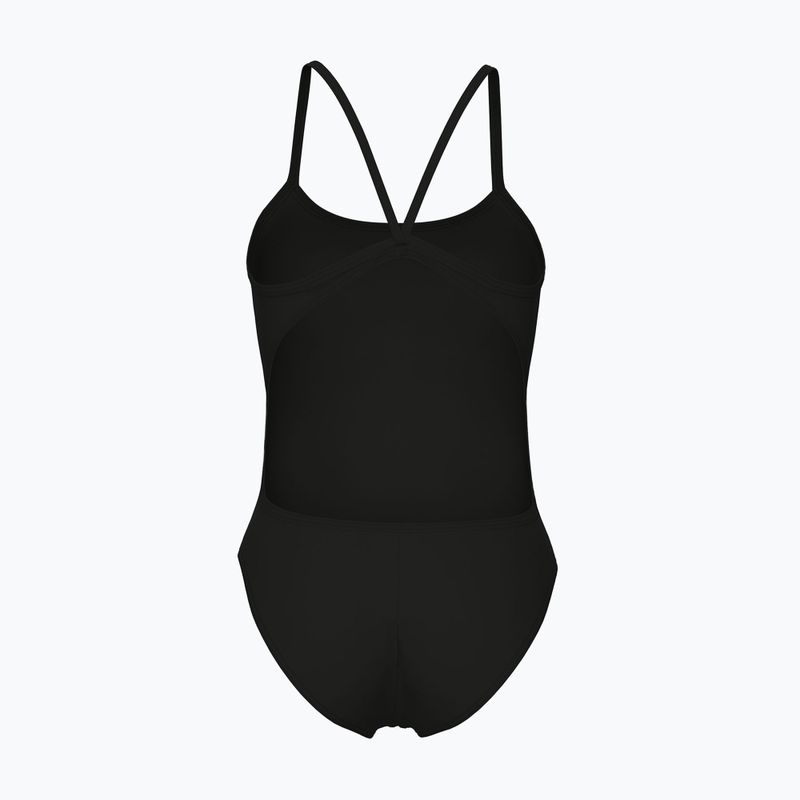 Vientisas moteriškas plaukimo kostiumas arena Lace Back Solid black/white 2